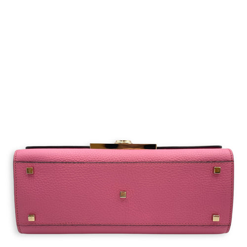 Rejane PM Pink Crossbody Bag in Calfskin, Gold hardware