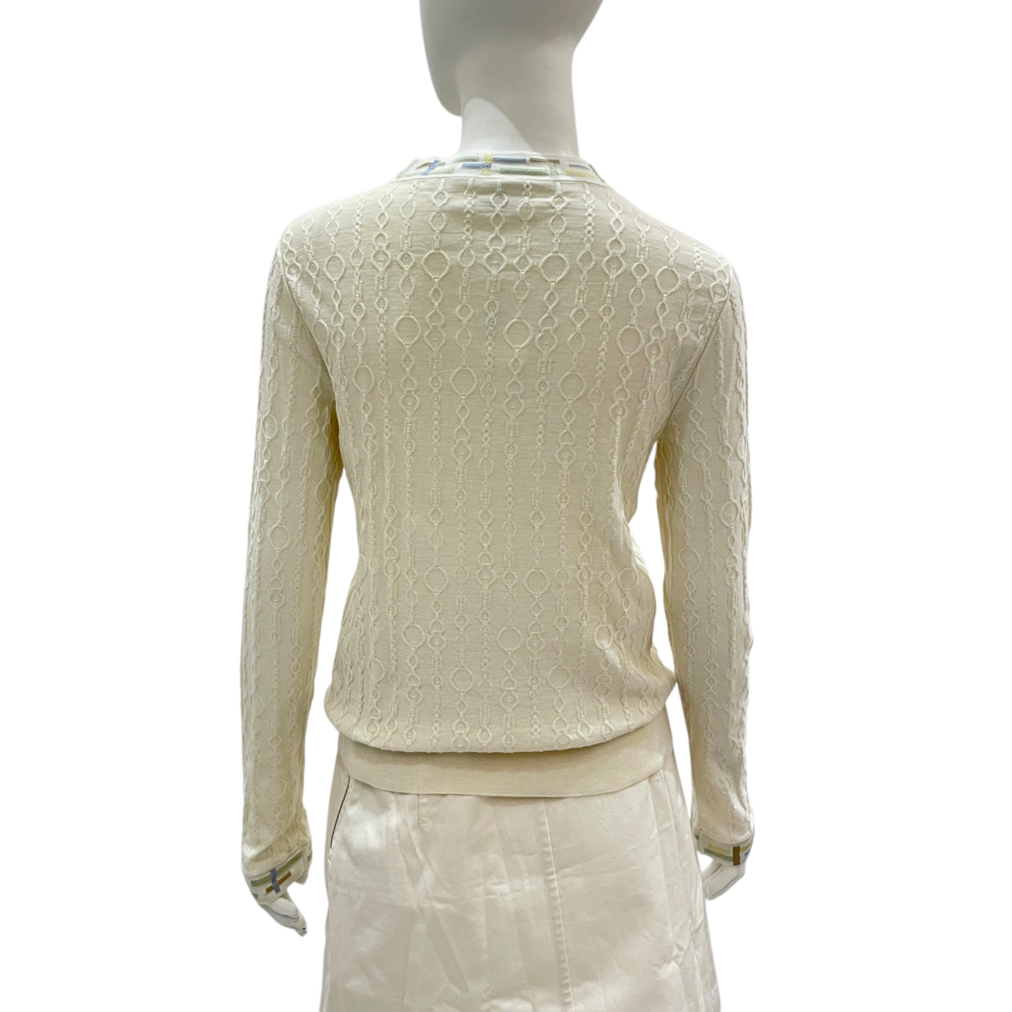 Do Re Boucles 38 Blanc Long Sleeve Sweater