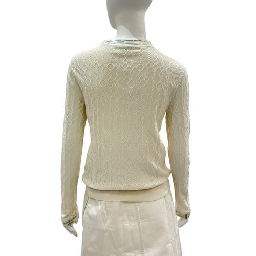 Do Re Boucles 38 Blanc Long Sleeve Sweater