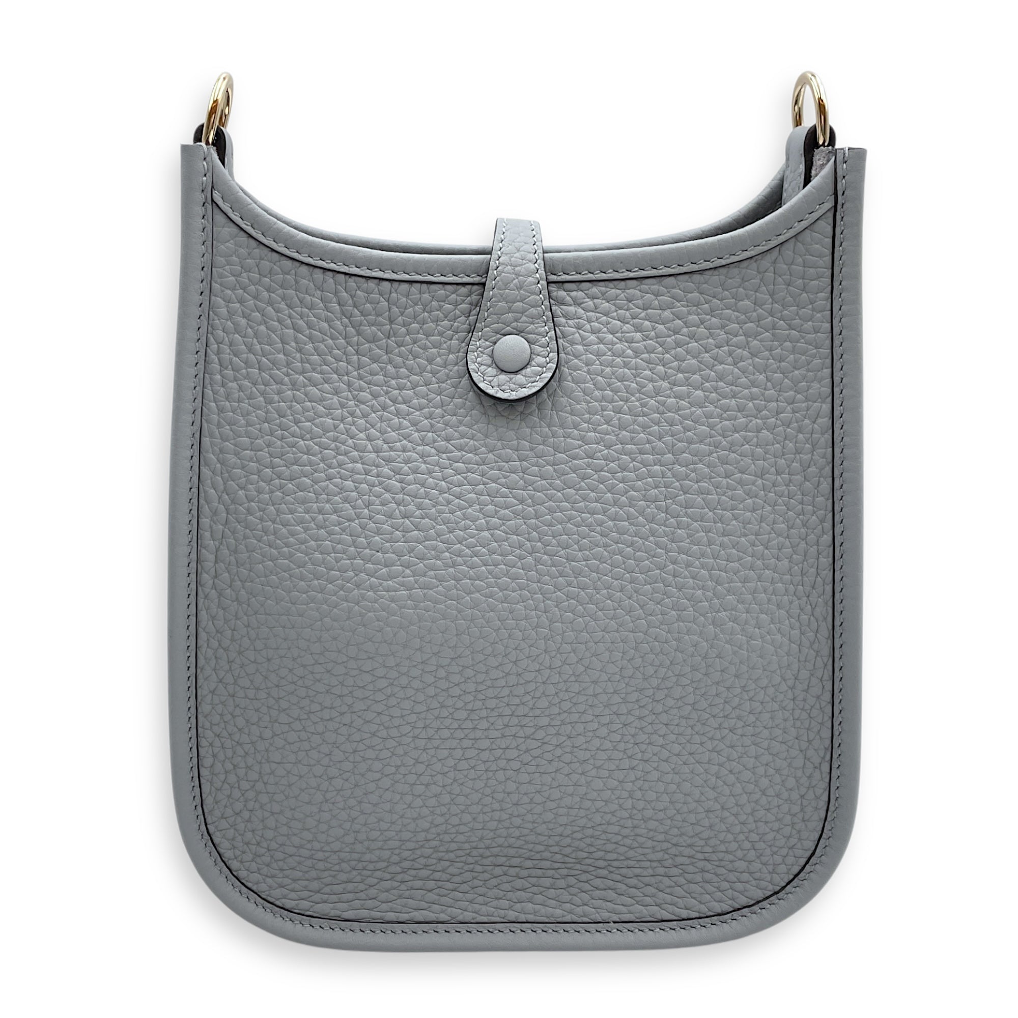Evelyne (Short Strap) Mini Gris Pantin in Clemence, Permabrass hardware