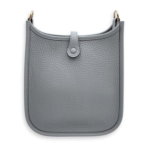 Evelyne (Short Strap) Mini Gris Pantin in Clemence, Permabrass hardware