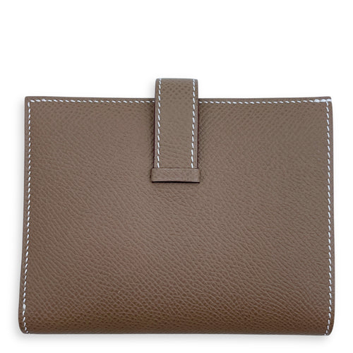 Bearn Compact Etoupe Wallet in Epsom, Palladium hardware