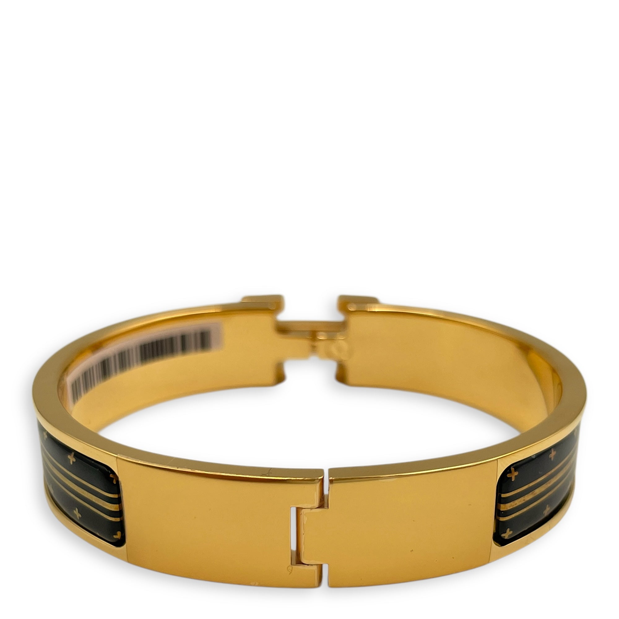 Clic H Quadrige Black Bracelet, Gold hardware