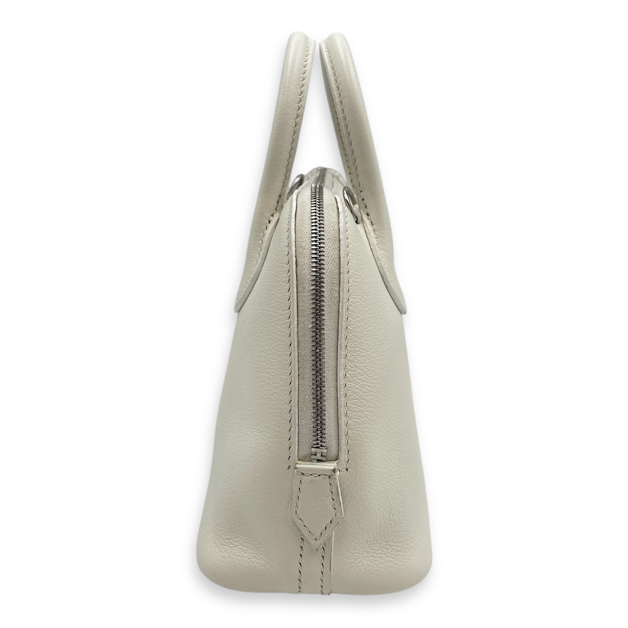 Bolide 1923 Mini New White in Evercolor, Palladium hardware
