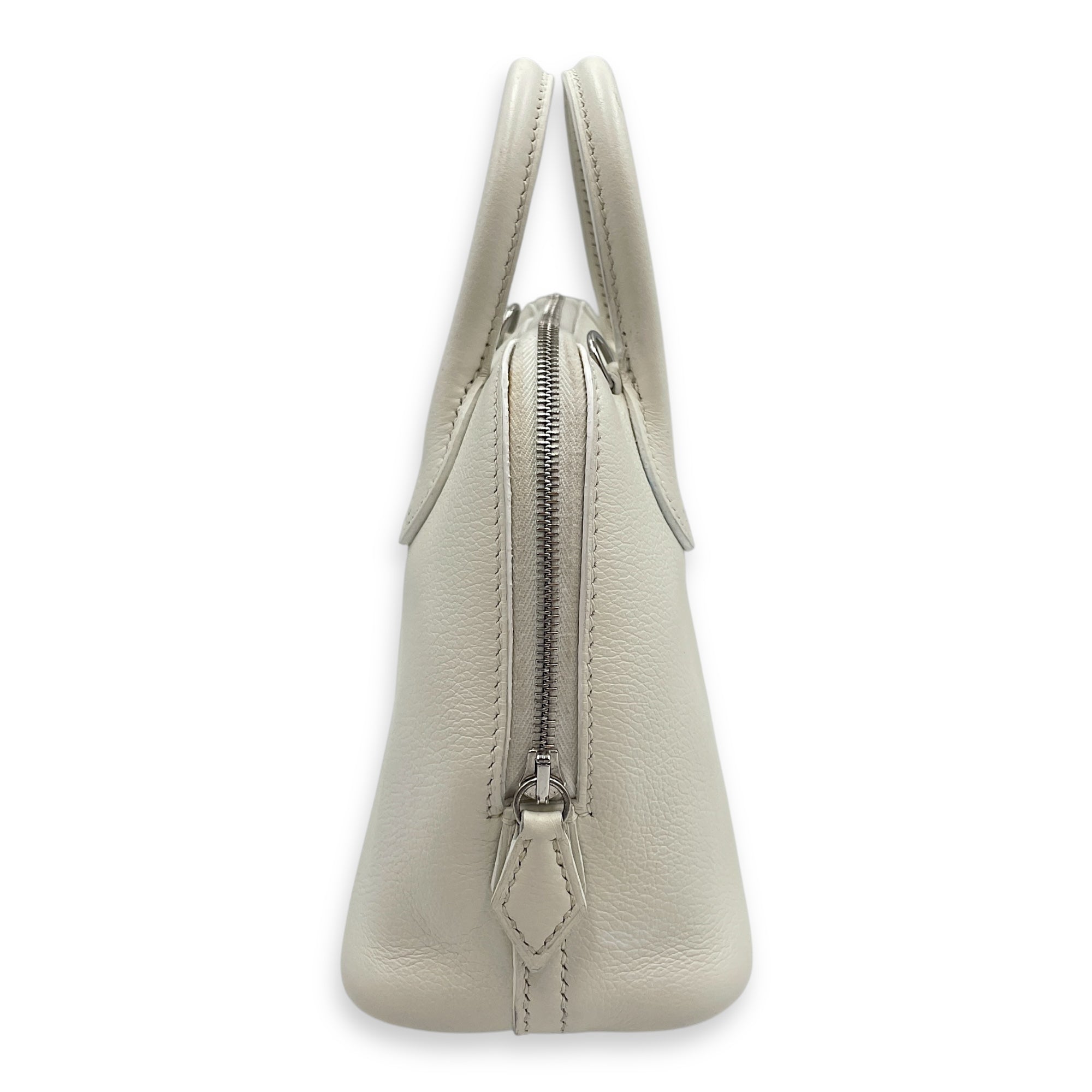 Bolide 1923 Mini New White in Evercolor, Palladium hardware