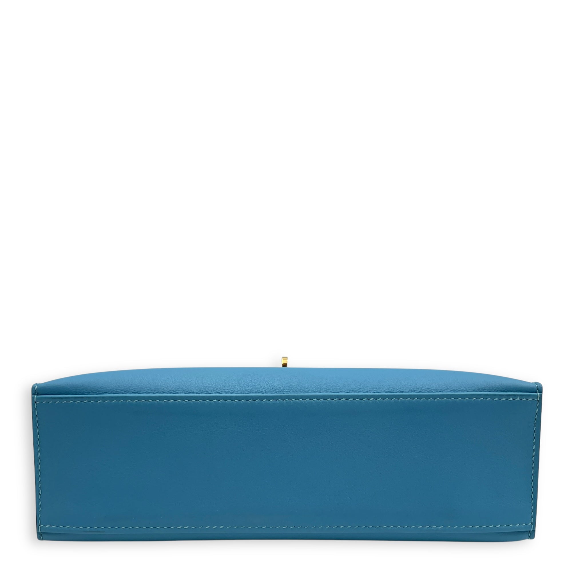 Kelly Pochette Blue Du Nord in Swift, Gold hardware