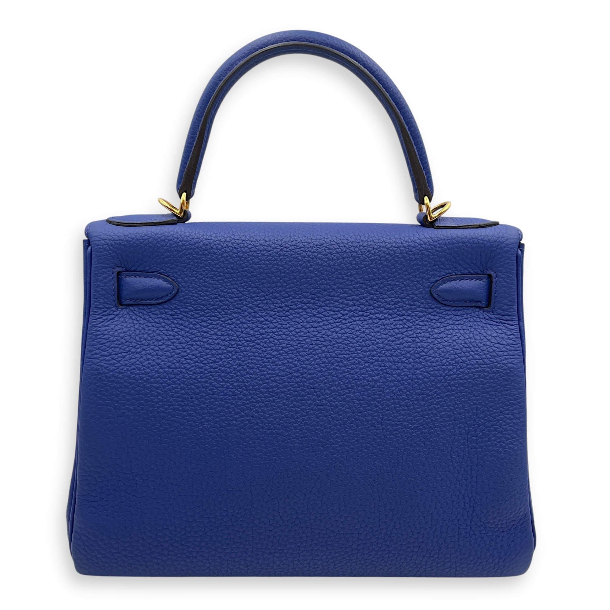 Kelly 28 Blue Electric in Togo, Gold hardware