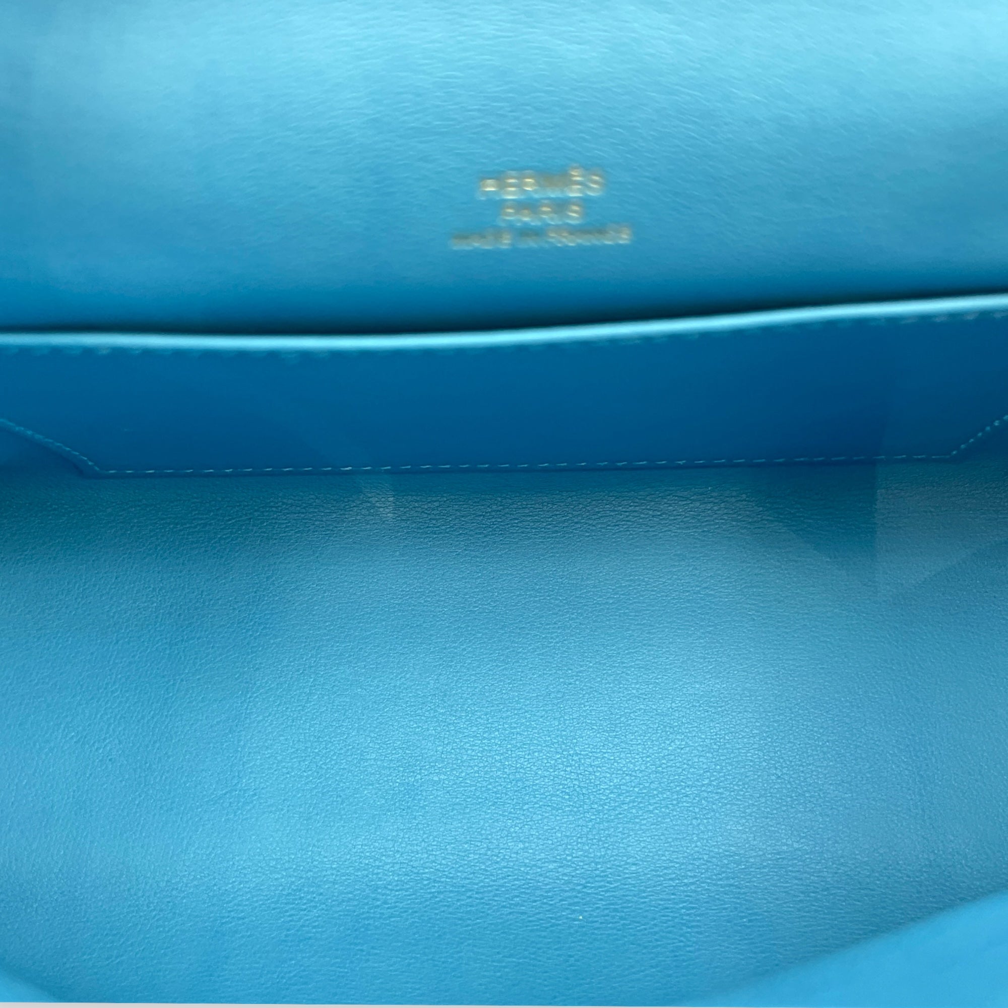Kelly Pochette Blue Du Nord in Swift, Gold hardware