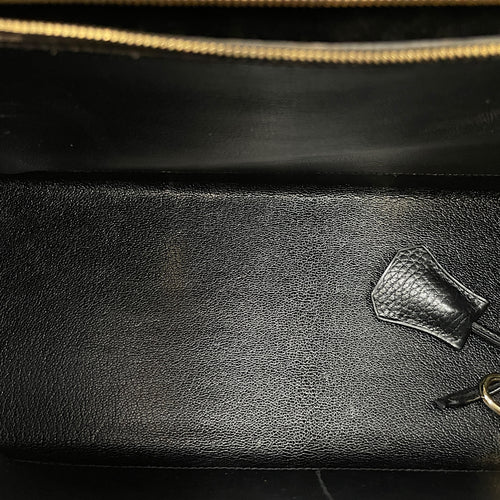 Sellier Kelly 32 Black in Ardennes, Gold hardware