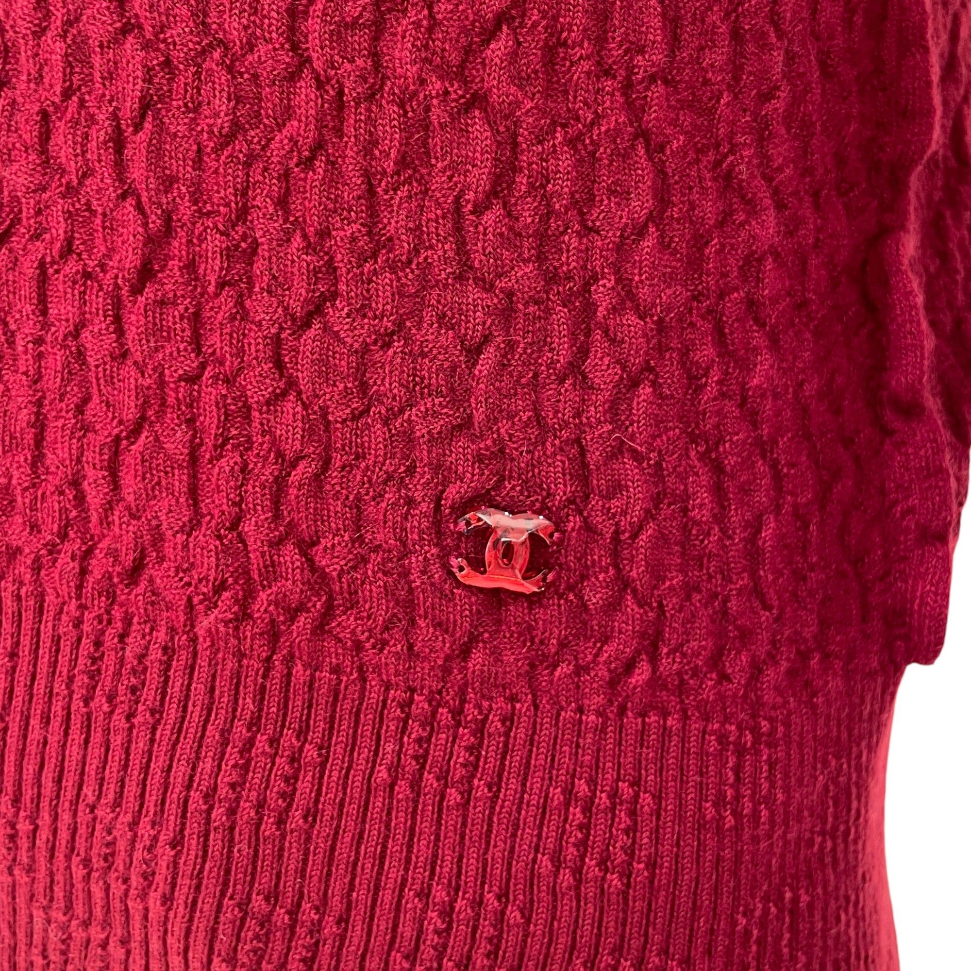 23A CC 34 Red Pullover in Cashmere, Polyester, Resins