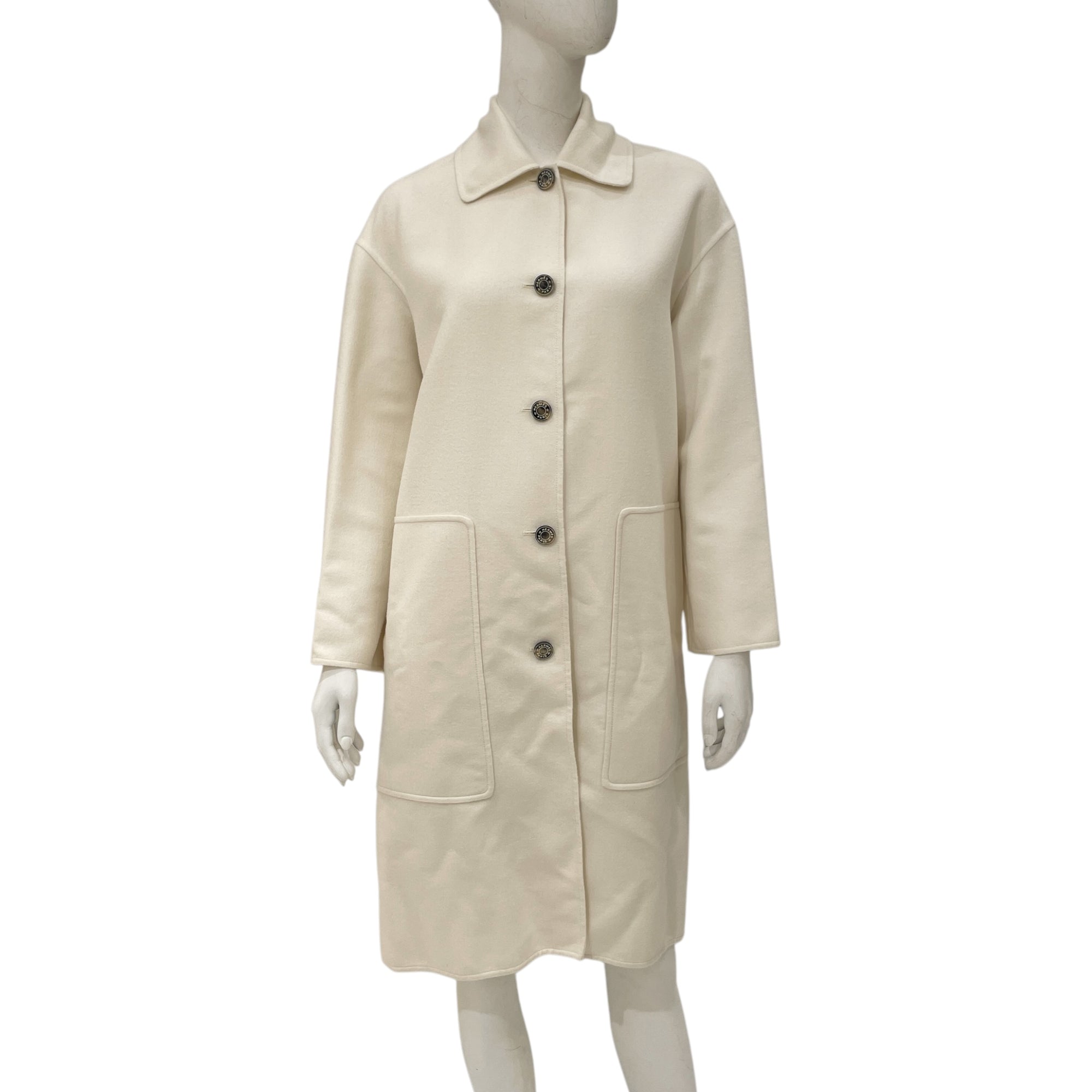 Flared 34 Blanc Naturel Coat in Cashmere