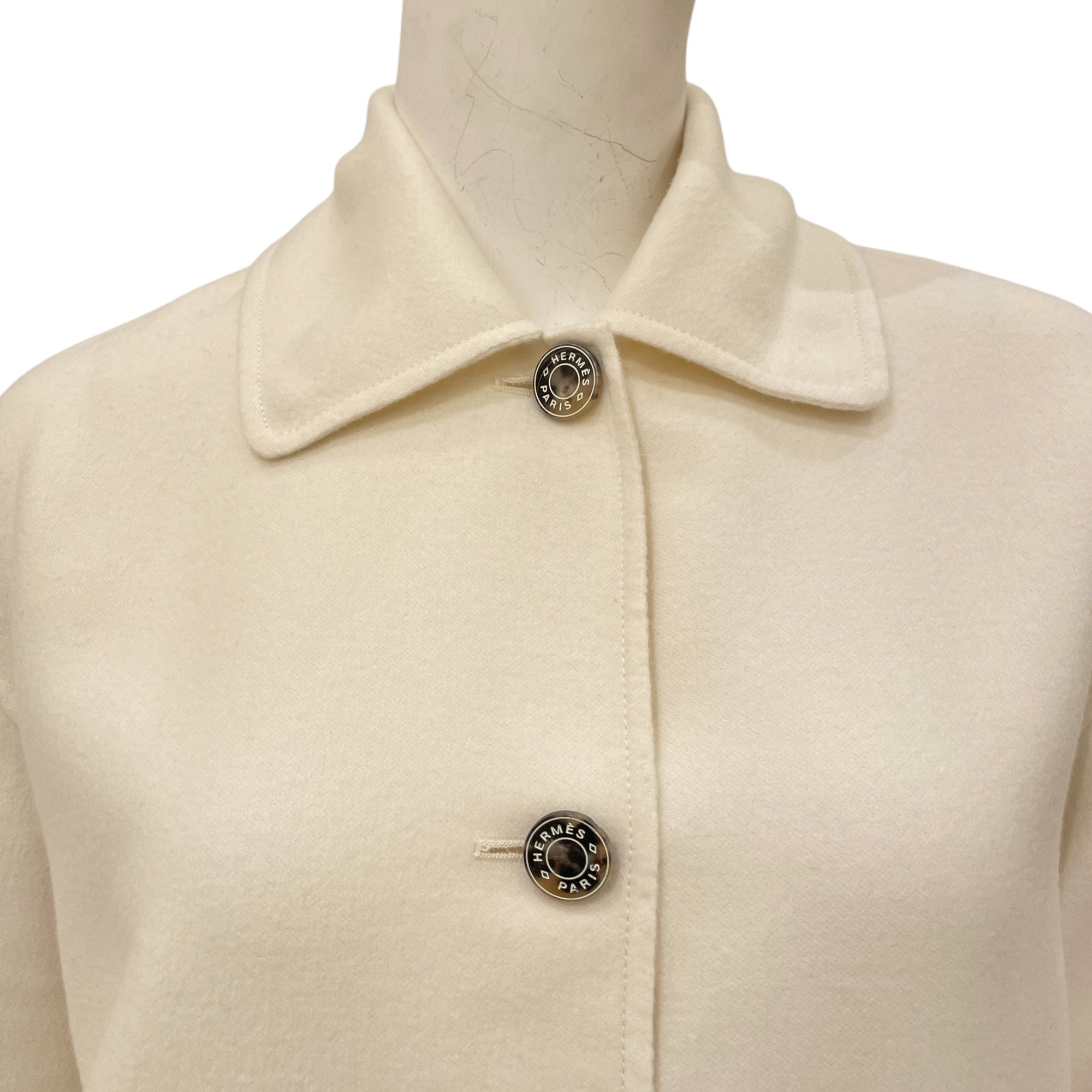 Flared 34 Blanc Naturel Coat in Cashmere