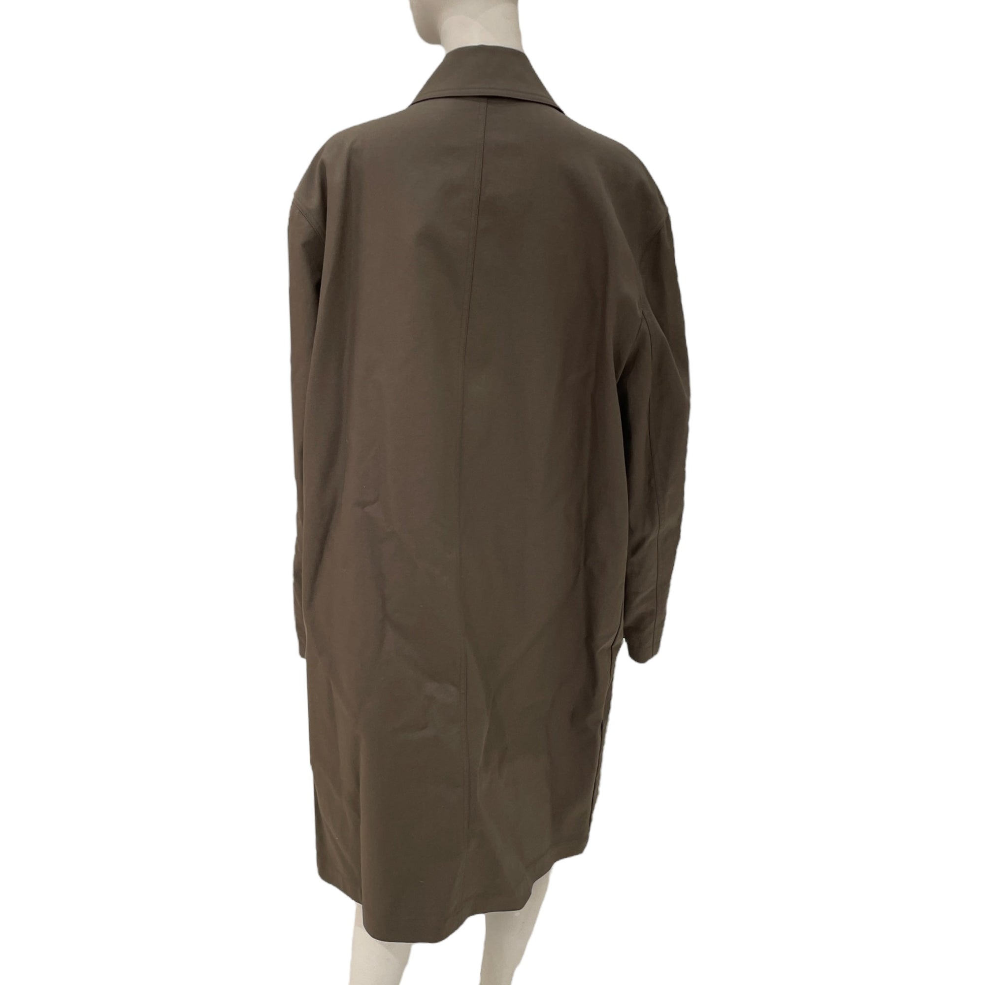 Impermeable Passepoil Cuir Coat. Sz: 52 Poivre Ready-To-Wear