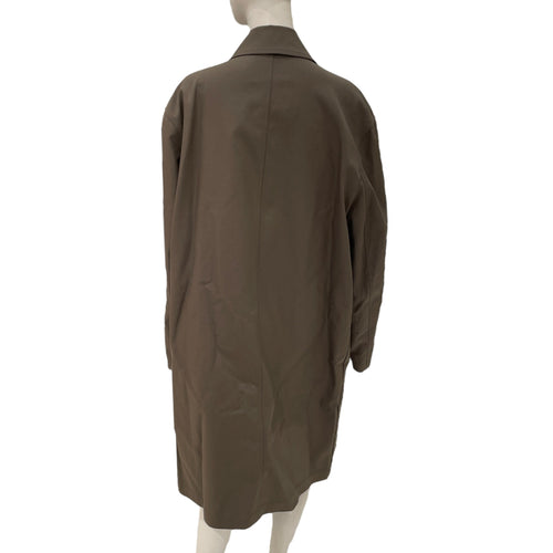 Impermeable Passepoil Cuir Coat. Sz: 52 Poivre Ready-To-Wear