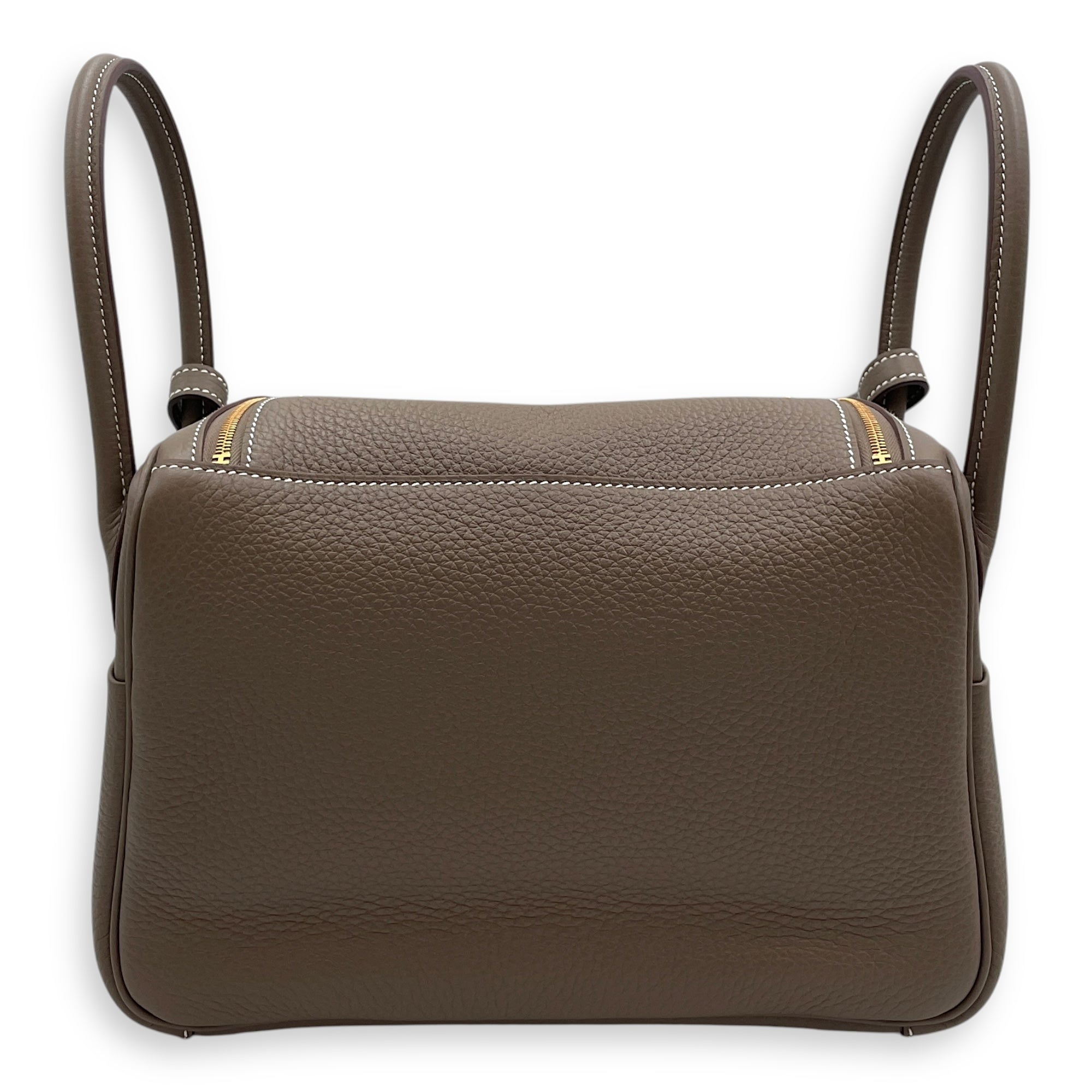 Lindy 26 Etoupe in Clemence, Gold hardware