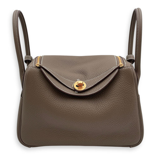 Lindy 26 Etoupe in Clemence, Gold hardware