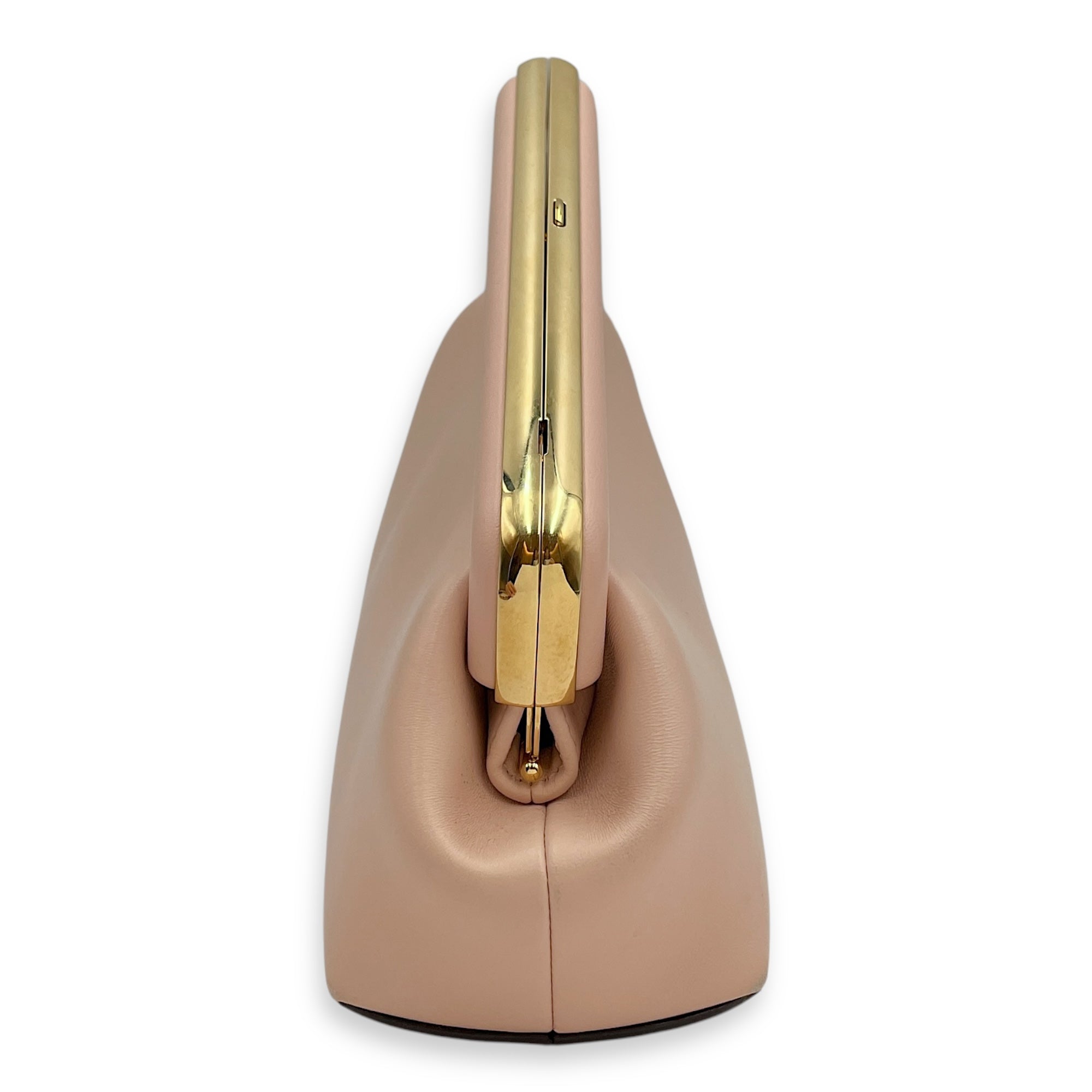 Fendi First Pink Clutch in Lambskin, Gold hardware