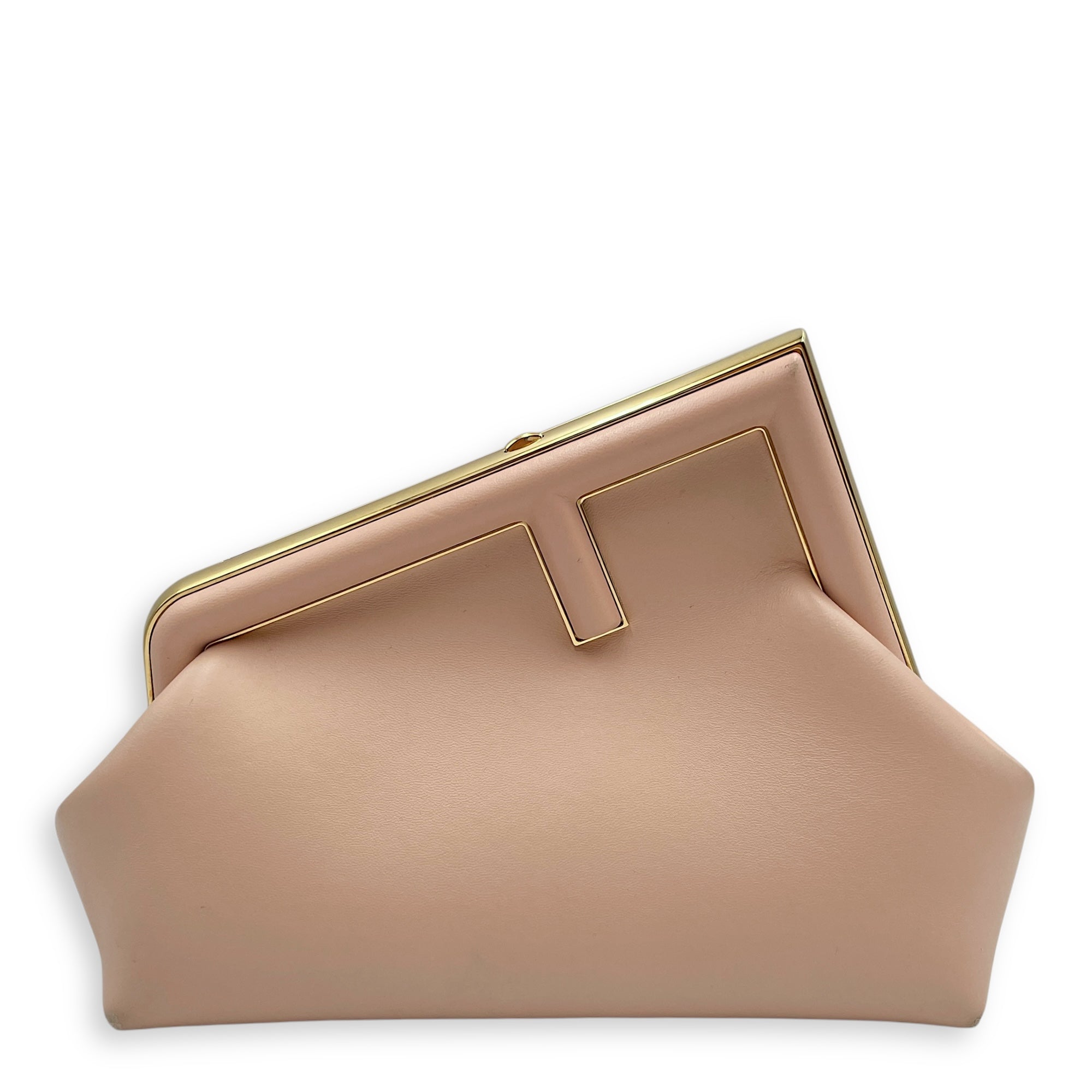 Fendi First Pink Clutch in Lambskin, Gold hardware