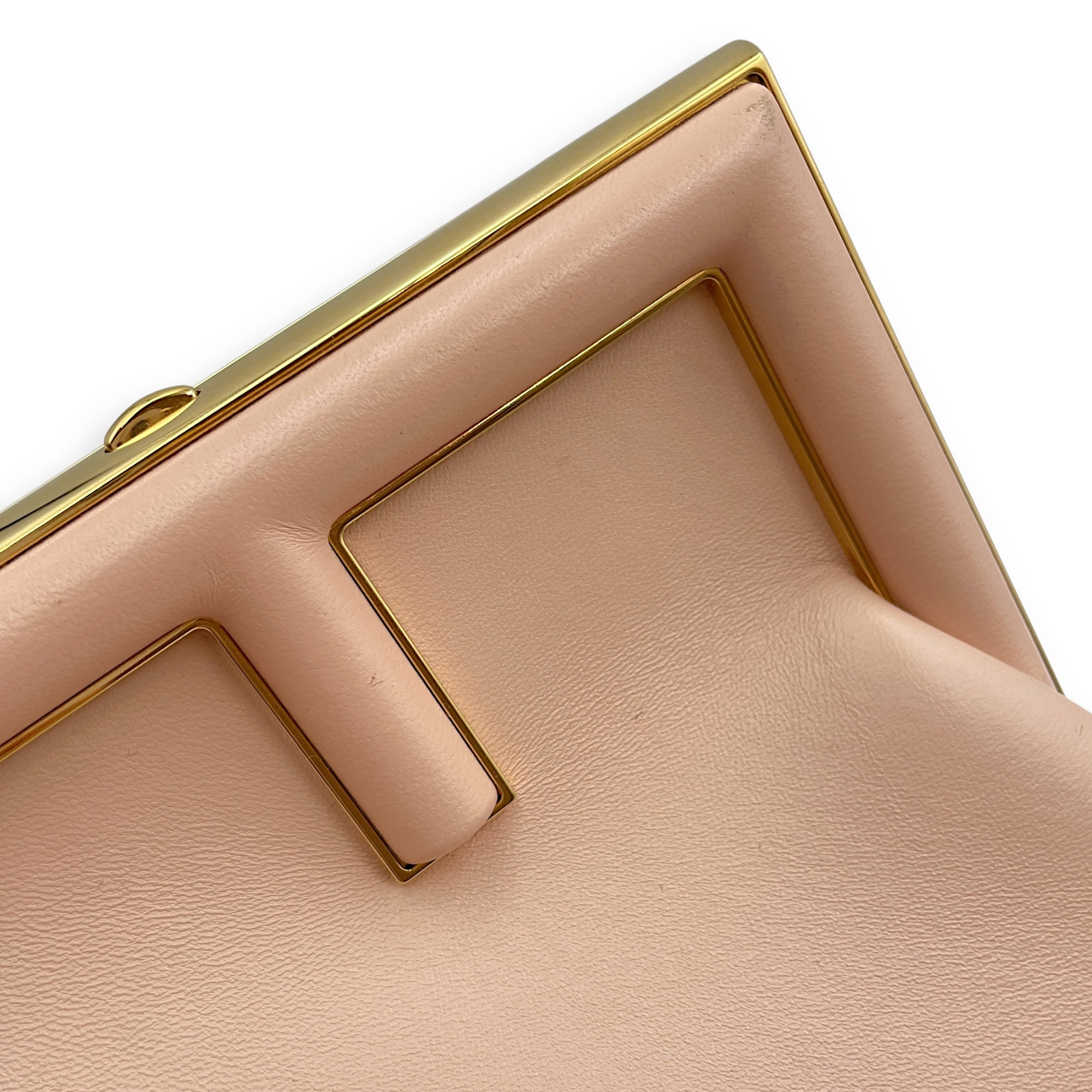 Fendi First Pink Clutch in Lambskin, Gold hardware