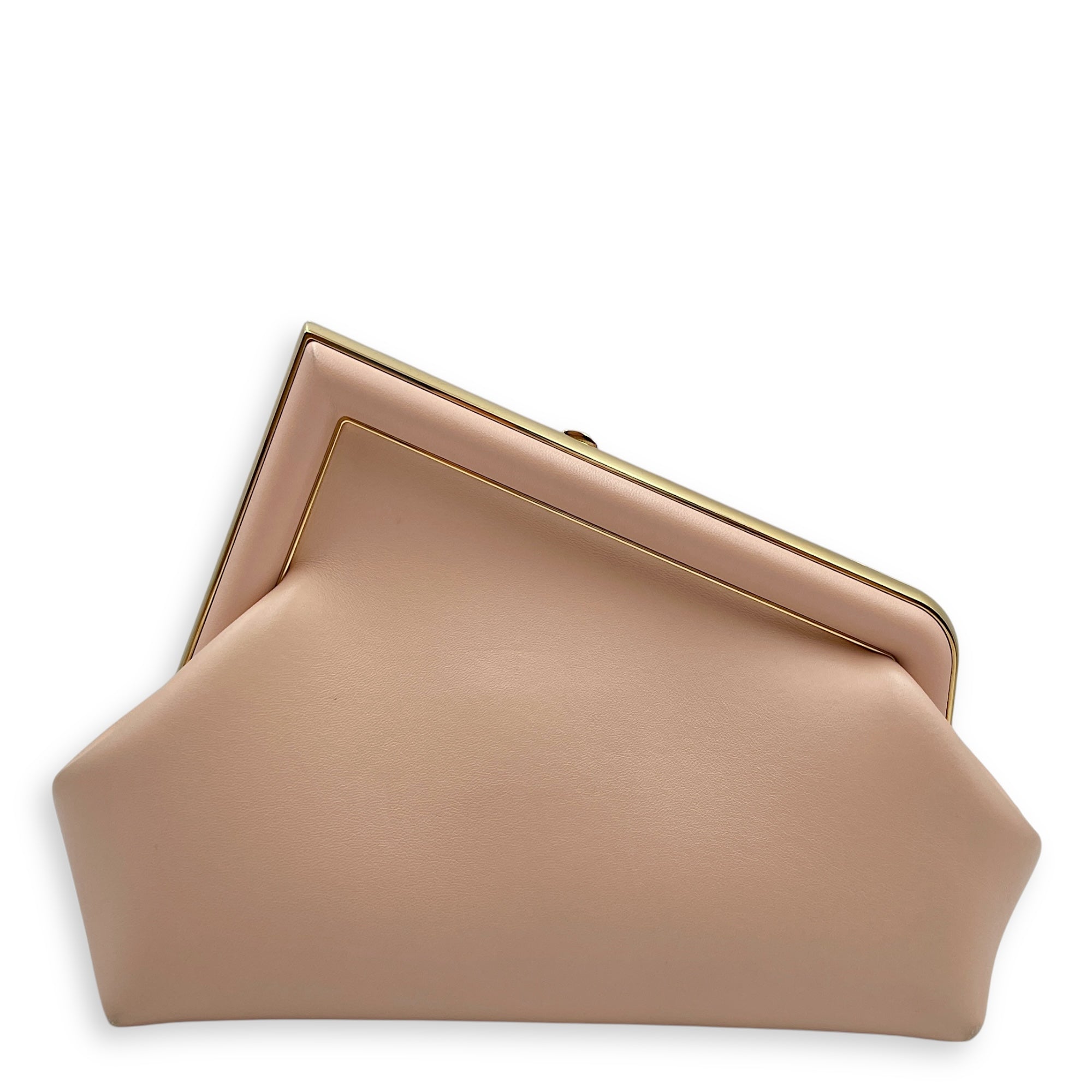 Fendi First Pink Clutch in Lambskin, Gold hardware
