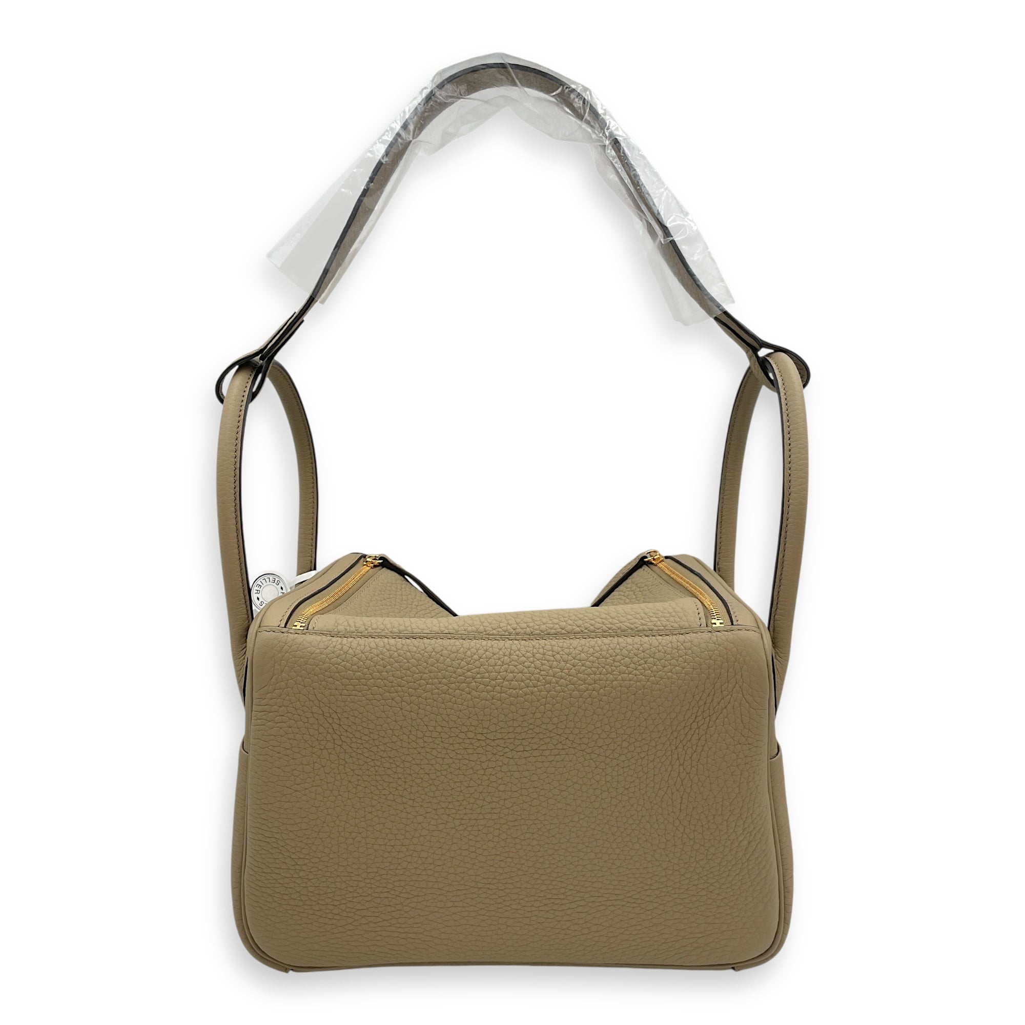 Lindy 26 Beige Marfa in Clemence, Gold hardware