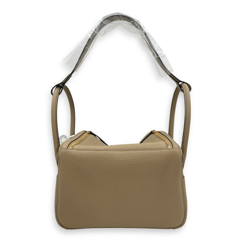 Lindy 26 Beige Marfa in Clemence, Gold hardware