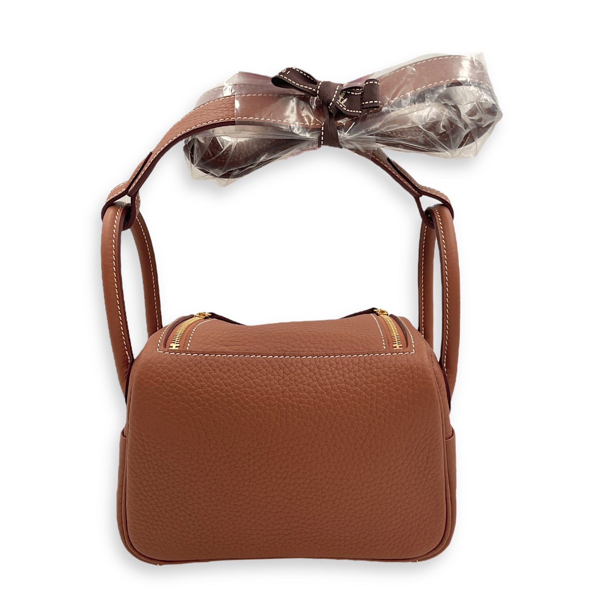 Lindy II Mini Gold in Clemence, Gold hardware