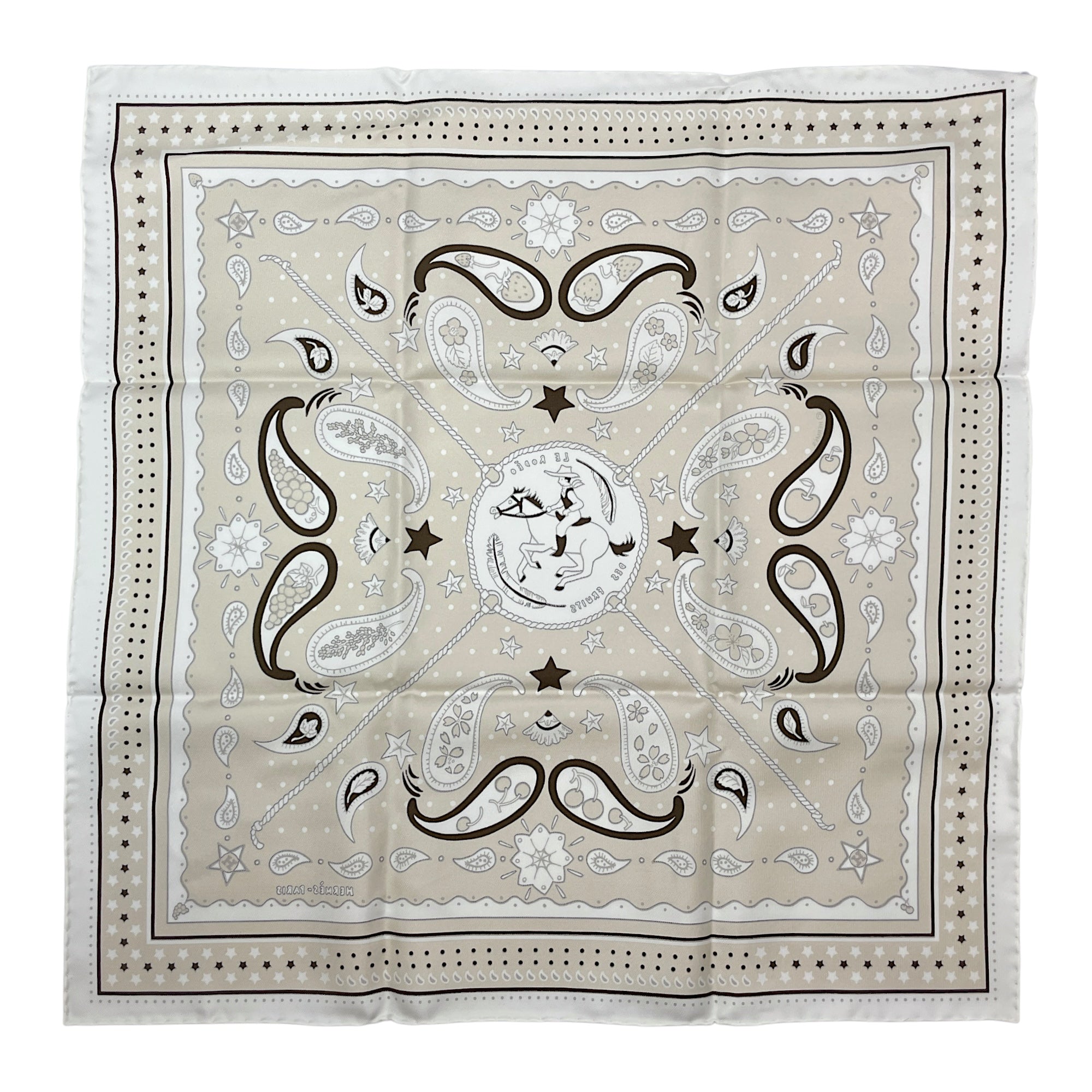 Le Rodeo Fruits 55 Ebene/Blanc Bandana/Scarf
