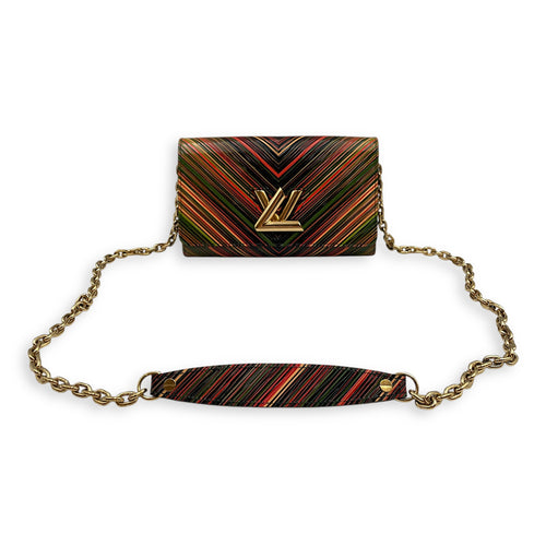 Tropical Twist Multi-Color Wallet On Chain in Epi Leather, Gold hardware