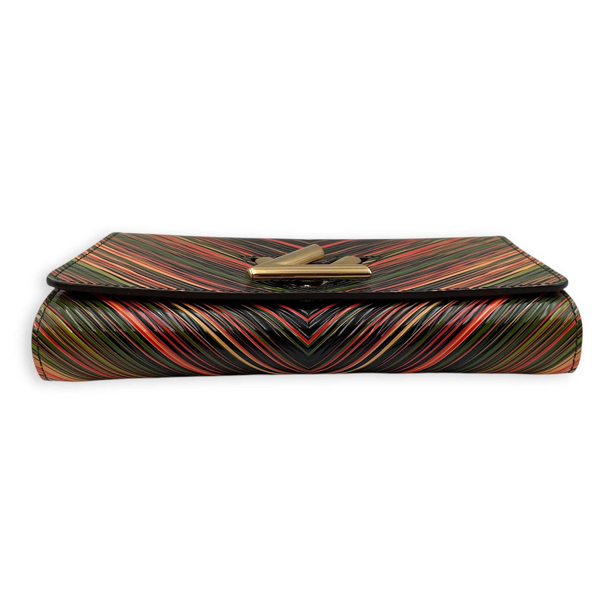 Tropical Twist Multi-Color Wallet On Chain in Epi Leather, Gold hardware