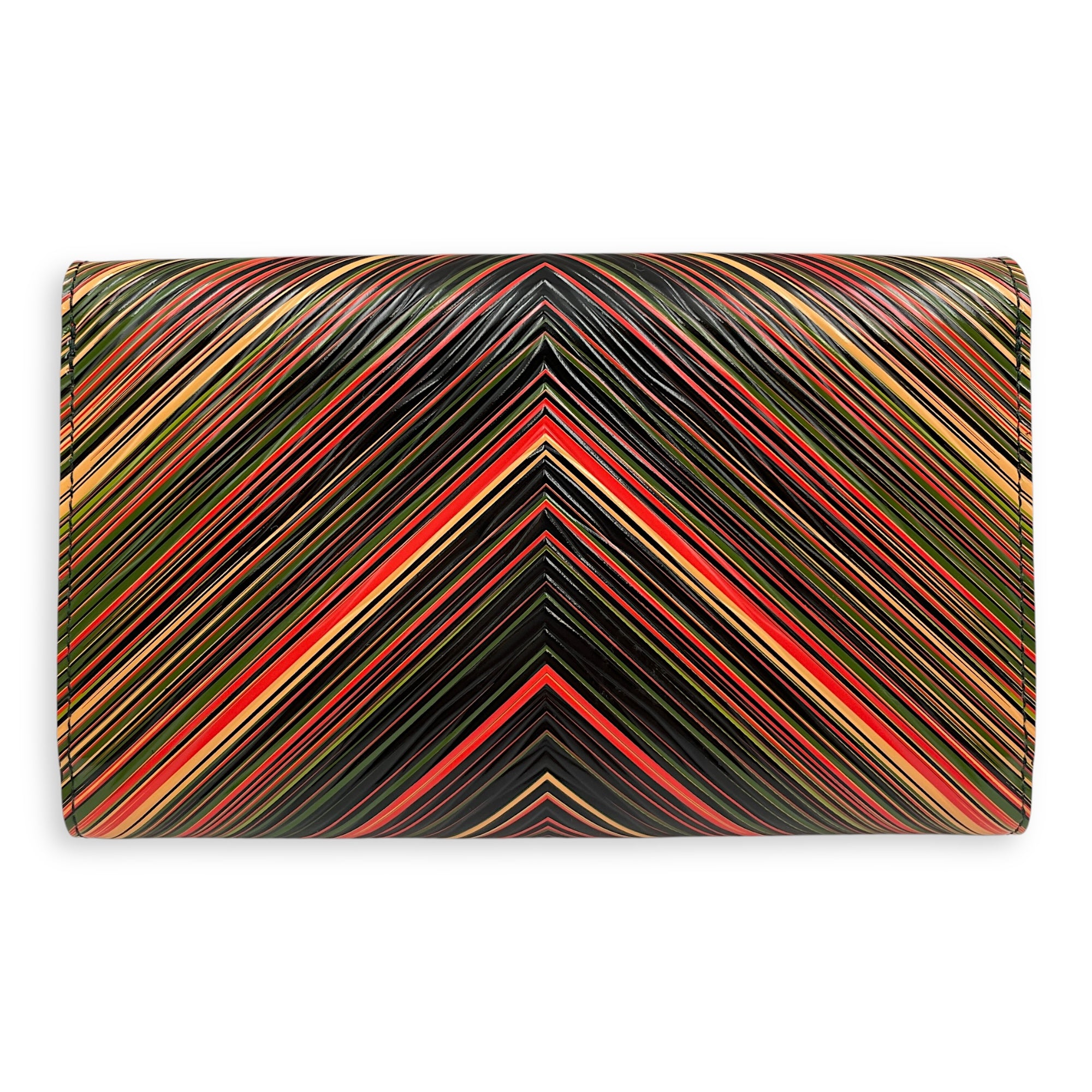 Tropical Twist Multi-Color Wallet On Chain in Epi Leather, Gold hardware