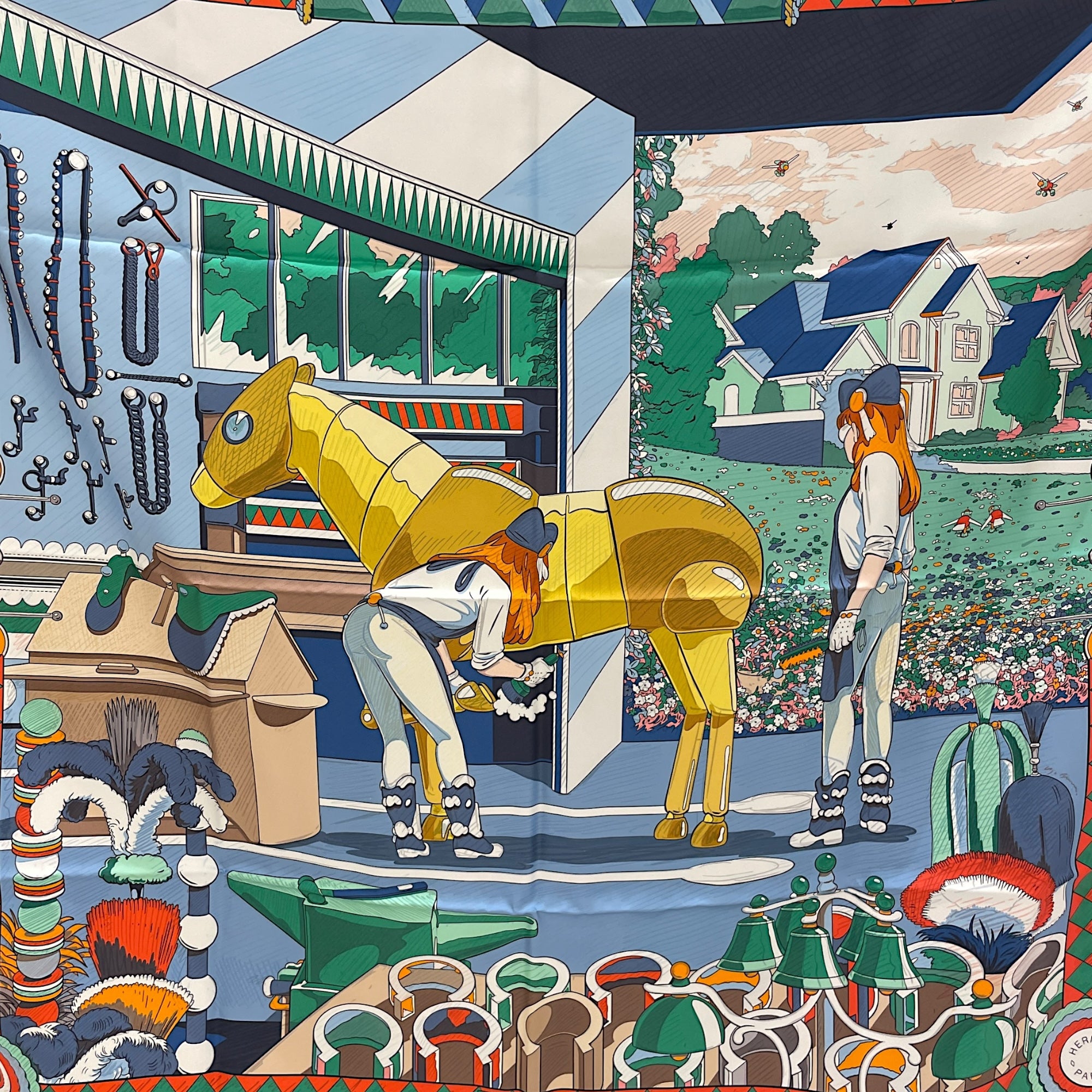 Pony Pit Stop 90 Blue/Orage/Vert