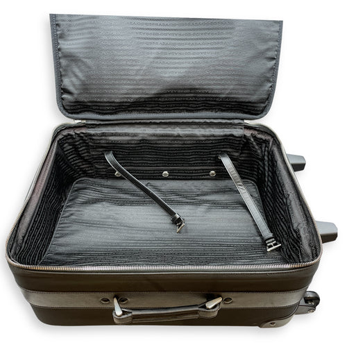 Saffiano 46 cmx36cmx19cm Black Luggage in Nylon, Silver hardware