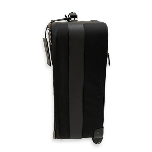 Saffiano 46 cmx36cmx19cm Black Luggage in Nylon, Silver hardware
