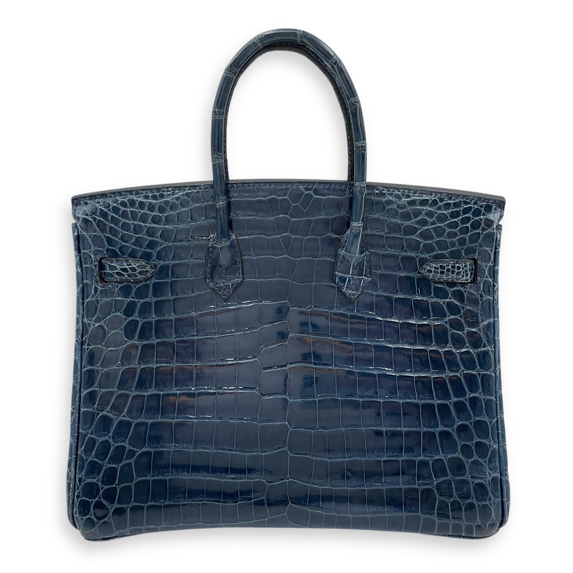 Birkin 25 Blue Roi in Shiny Niloticus, Palladium hardware