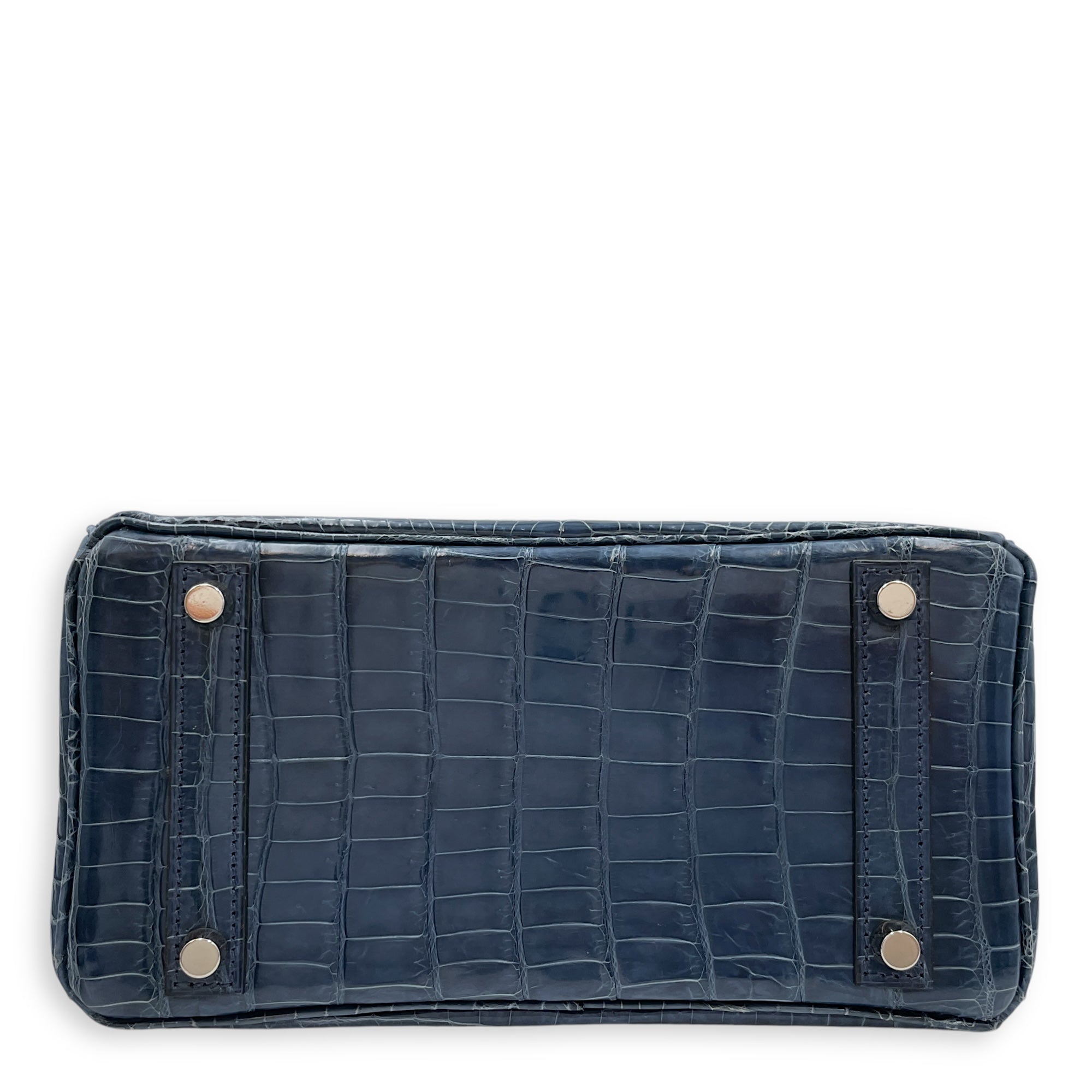 Birkin 25 Blue Roi in Shiny Niloticus, Palladium hardware