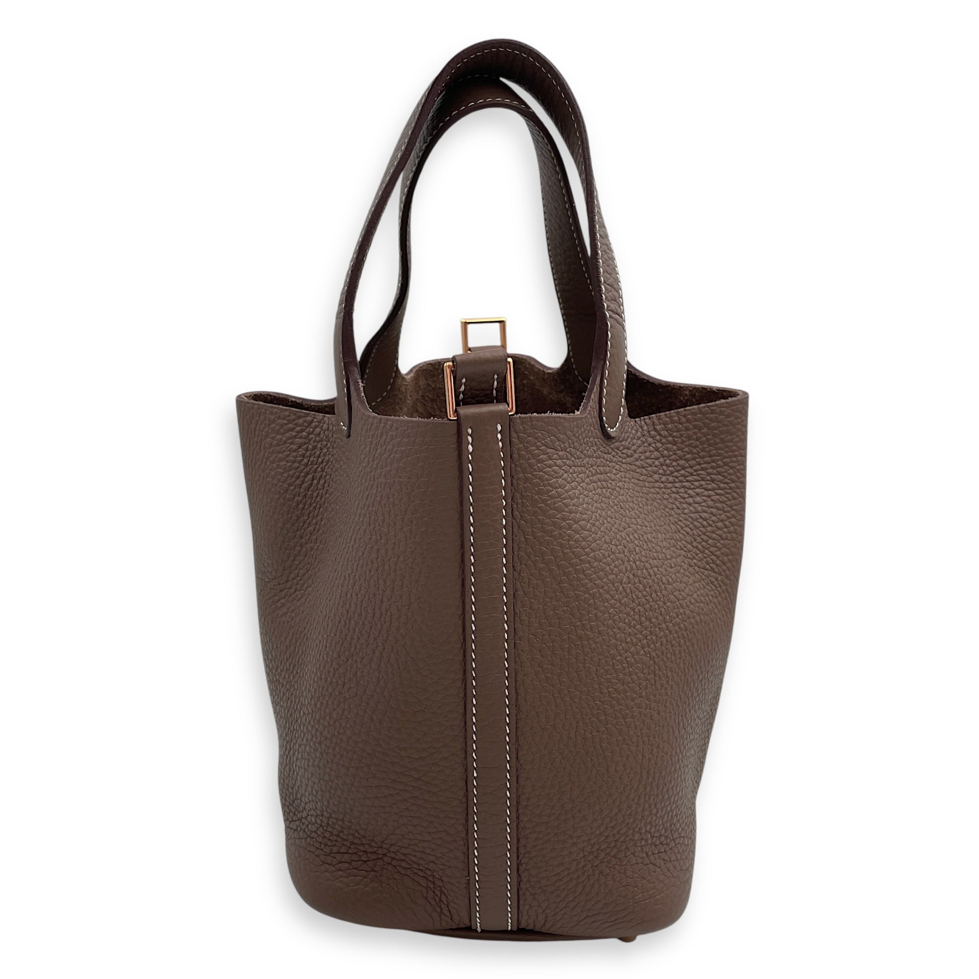 Picotin 18 Etoupe in Clemence, Gold hardware