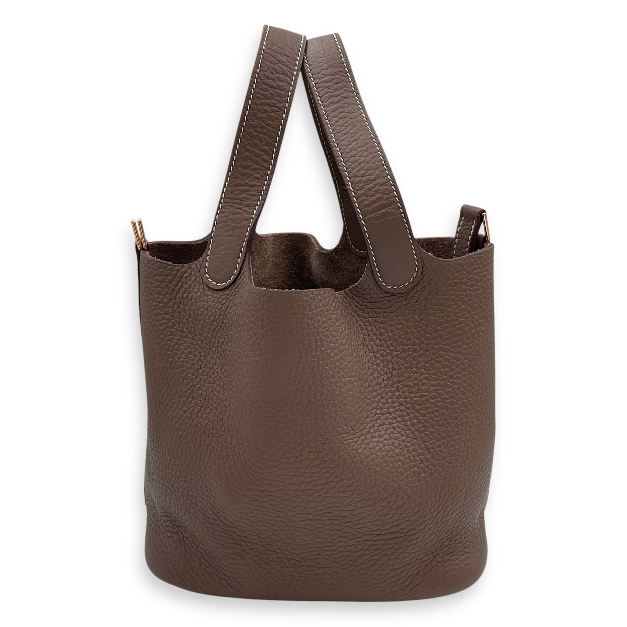 Picotin 18 Etoupe in Clemence, Gold hardware