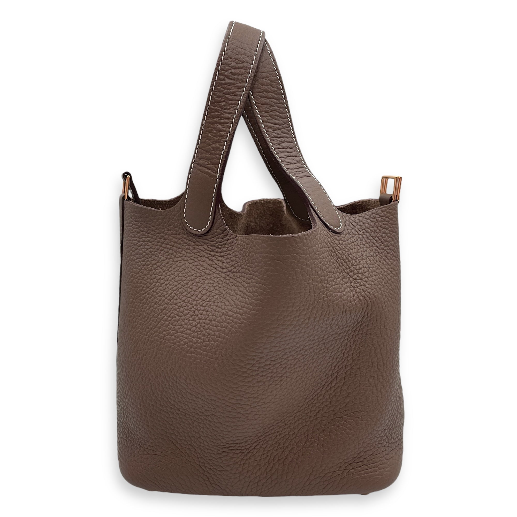 Picotin 18 Etoupe in Clemence, Gold hardware