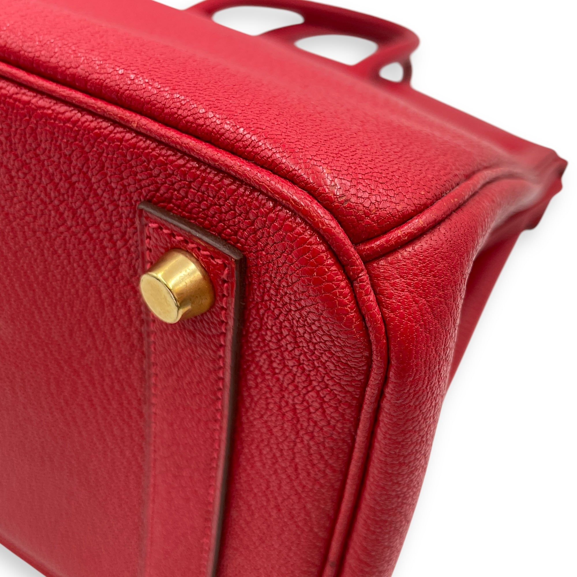 HAC 32 Rouge Vif in Chevre Coromandel, Gold hardware