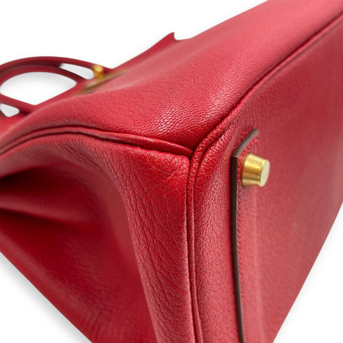HAC 32 Rouge Vif in Chevre Coromandel Gold hardware