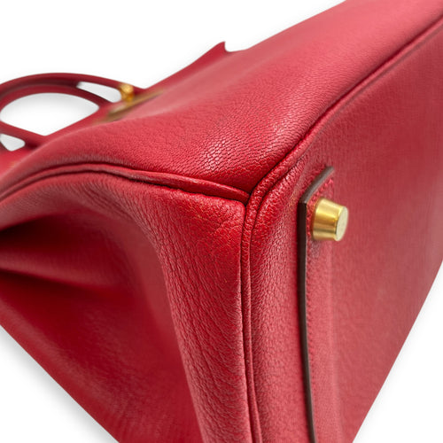 HAC 32 Rouge Vif in Chevre Coromandel, Gold hardware