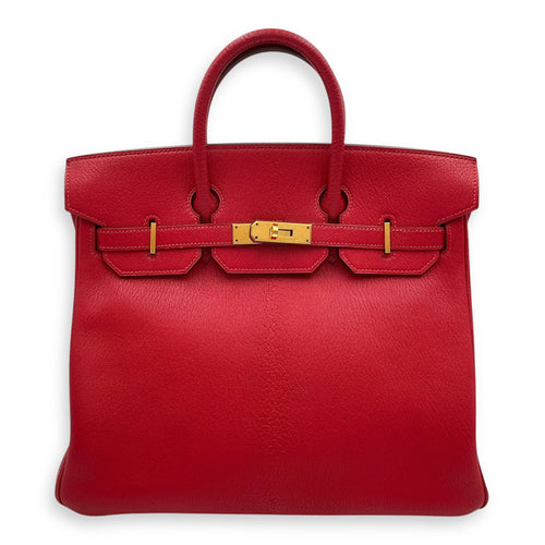 HAC 32 Rouge Vif in Chevre Coromandel Gold hardware