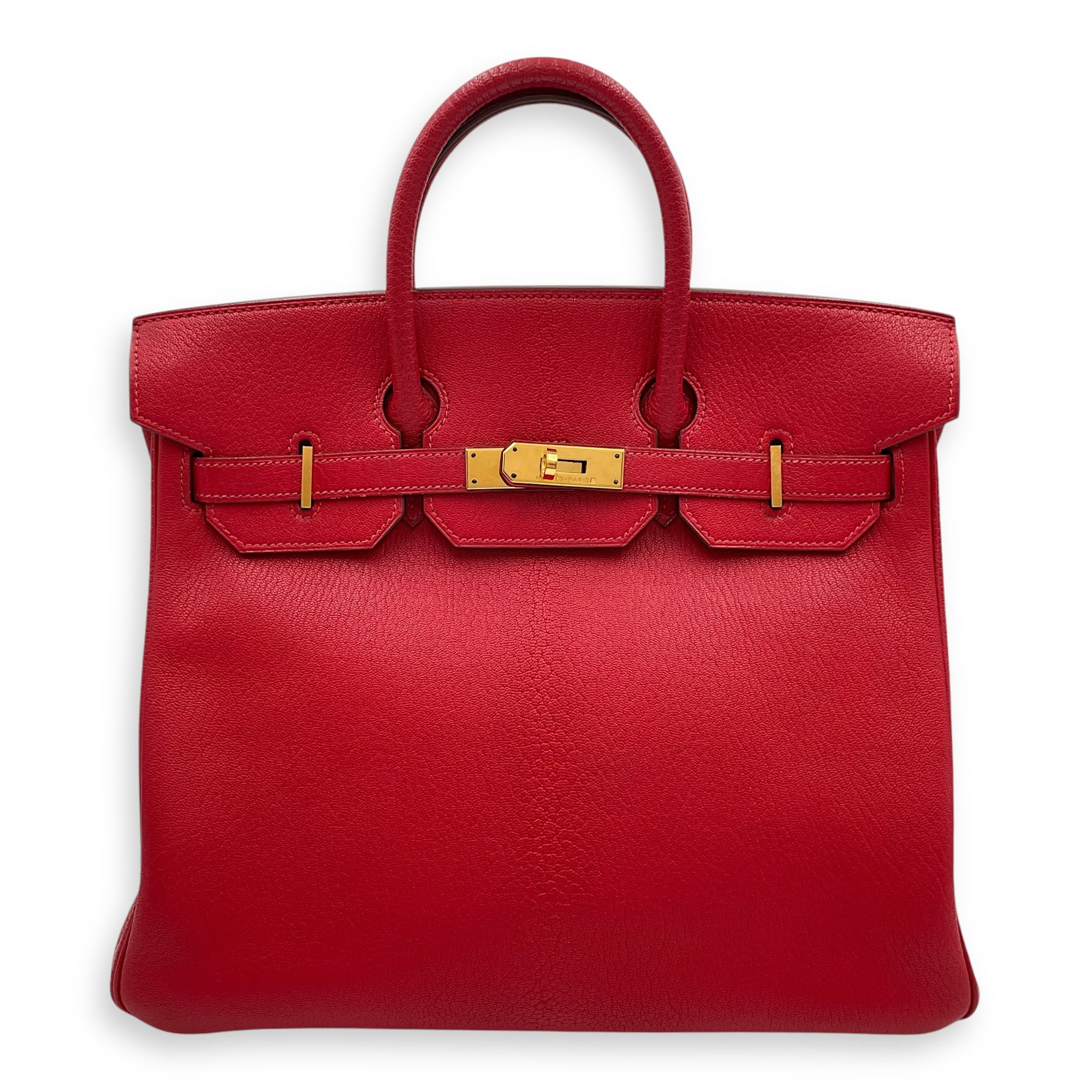 HAC 32 Rouge Vif in Chevre Coromandel, Gold hardware