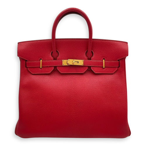 HAC 32 Rouge Vif in Chevre Coromandel, Gold hardware