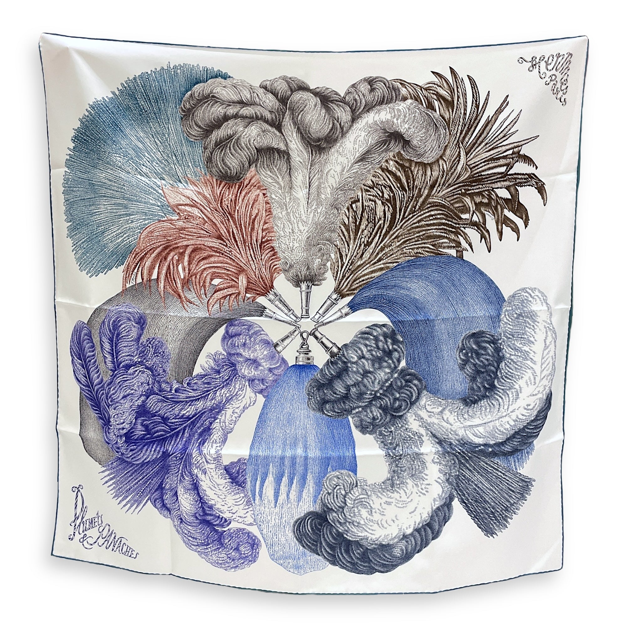 Plumets et Panaches 90 Blue/Blanc/Multi Scarf