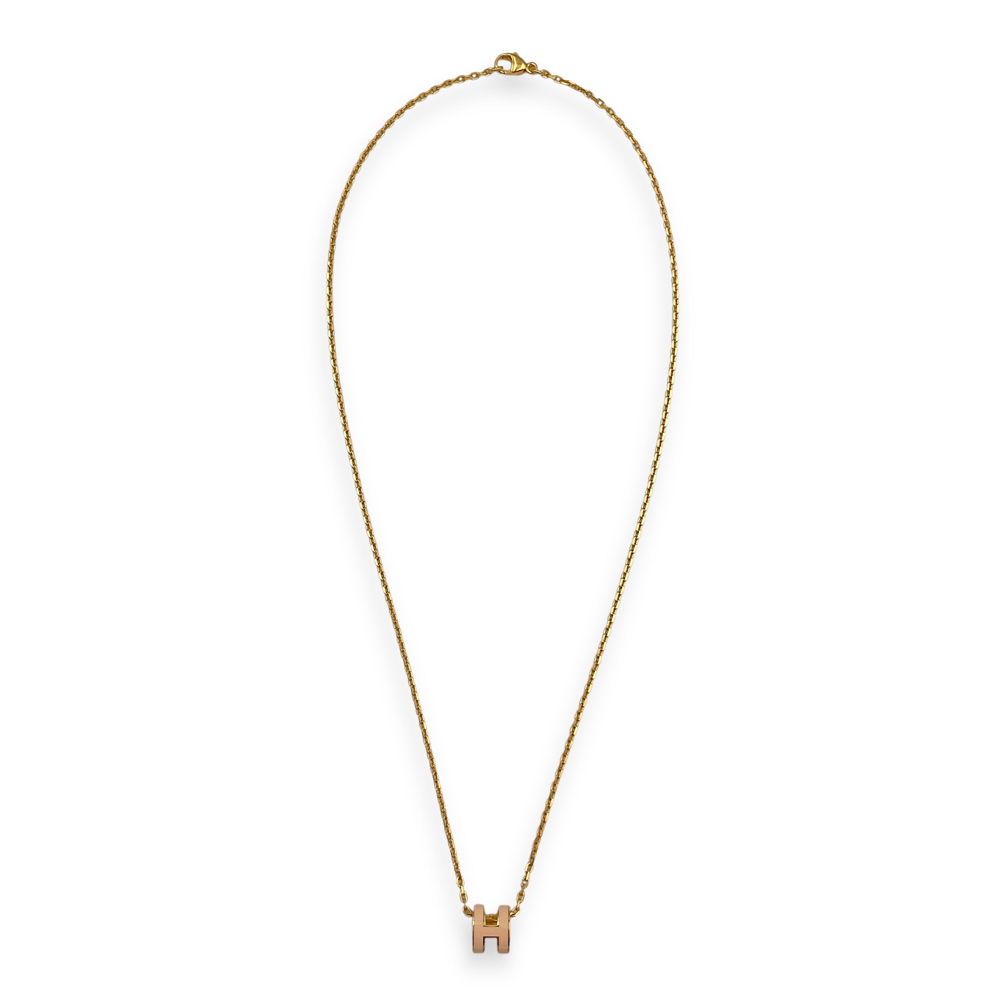 Mini Pop H Rose Eglatine Pendant, Rose Gold hardware