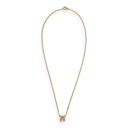 Mini Pop H Rose Eglatine Pendant, Rose Gold hardware