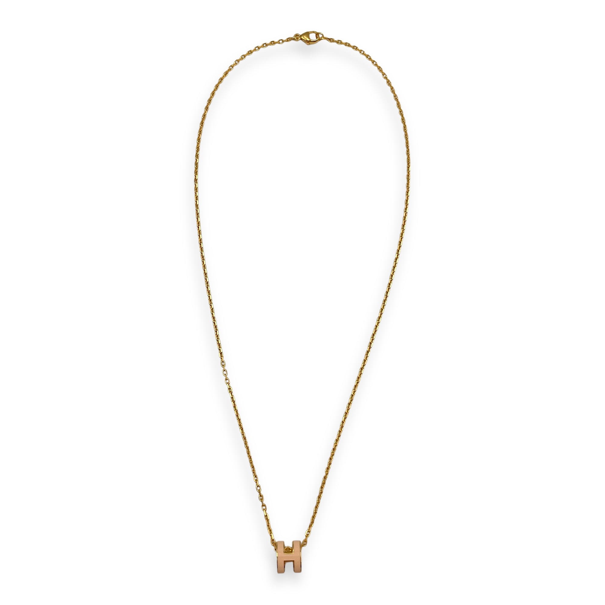 Mini Pop H Rose Eglatine Pendant, Rose Gold hardware