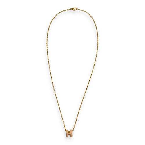 Mini Pop H Rose Eglatine Pendant, Rose Gold hardware